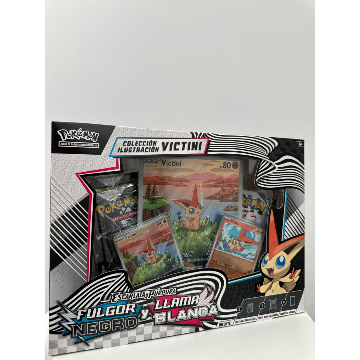 Caja Illustration Collection Victini Fulgor Negro y Llama Blanca | Black Bolt and White Flare (Español)